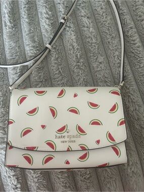 Kate Spade Watermelon Crossbody Bag White Novelty Convertible Chain Shoulder Bag